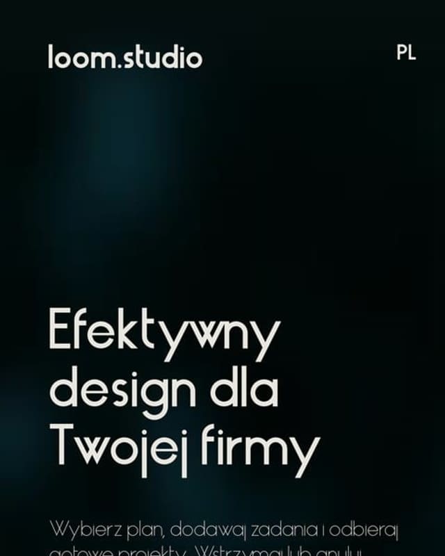 loom.studio - strona na telefonie